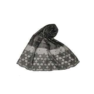  Diamonds and Moti Studded, Cotton Box Checkered  Scarf